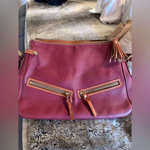 Dooney & Bourke East West Zip Sac Hobo Leather bag burgundy - Picture 15 of 16